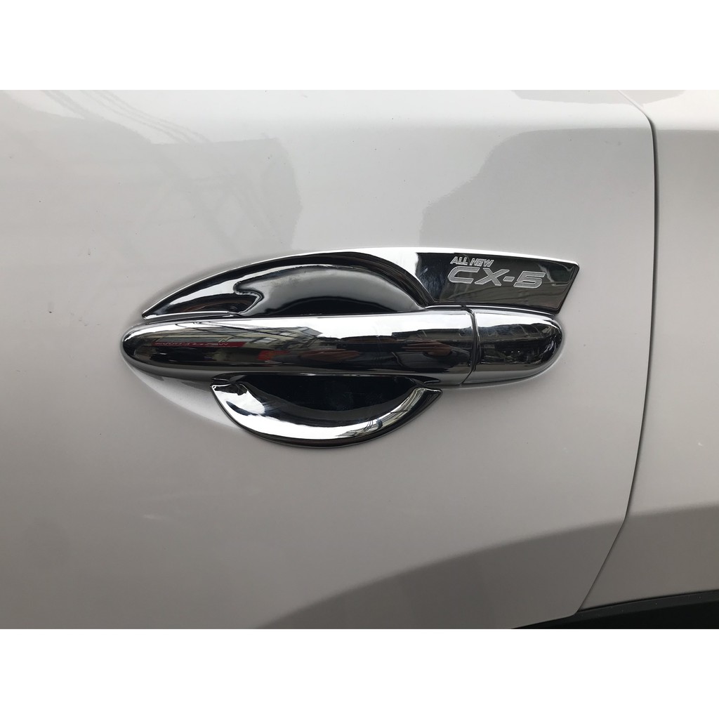 Ốp tay nắm, hõm cửa xe Mazda Cx5, CX-5 2014 - 2017, 2018 - 2025 Nhựa ABS mạ crom cao cấp, bản có khóa từ