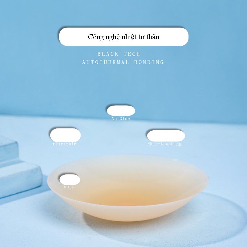 Miếng dán ngực nhiệt tự thân silicon không keo - Dán ti tàng hình không lộ viền dính tốt LANIXA D172
