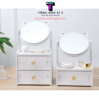 (Cao Cấp) kệ đựng mỹ phẩm mini có gương,cao cấp,thiết kế sang trọng tiện lợi cho phòng ngủ