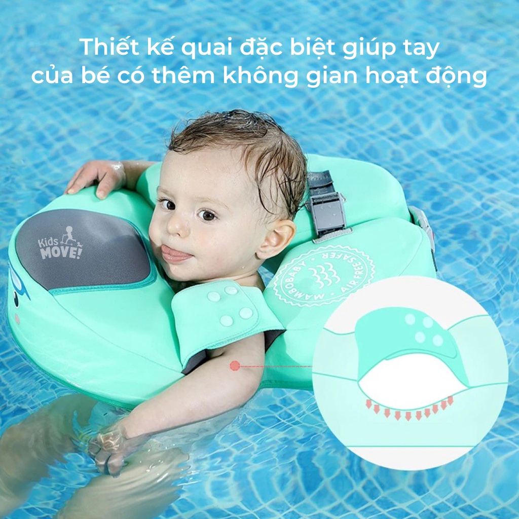 Mô tả Phao bơi luồn tay Mambobaby cho bé 1 2 3 4 tuổi không bơm hơi, chống lật, có mái che hàng chính hãng - 7
