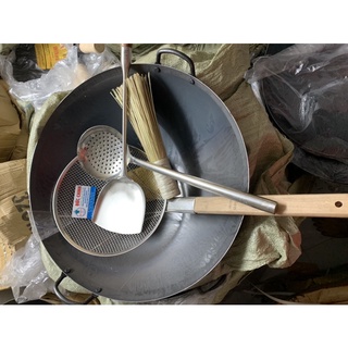 chảo thép carbon Tay câm gỗ  43cm chảo thép chông dính