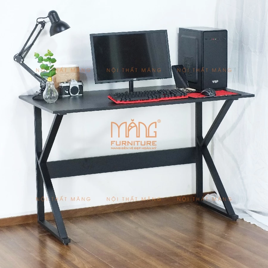 Bàn làm việc bàn gaming thiết kế hiện đại decor trang trí nhà, chân sắt chắc chắn mặt gỗ mdf phong cách đơn giản mới mẻ,