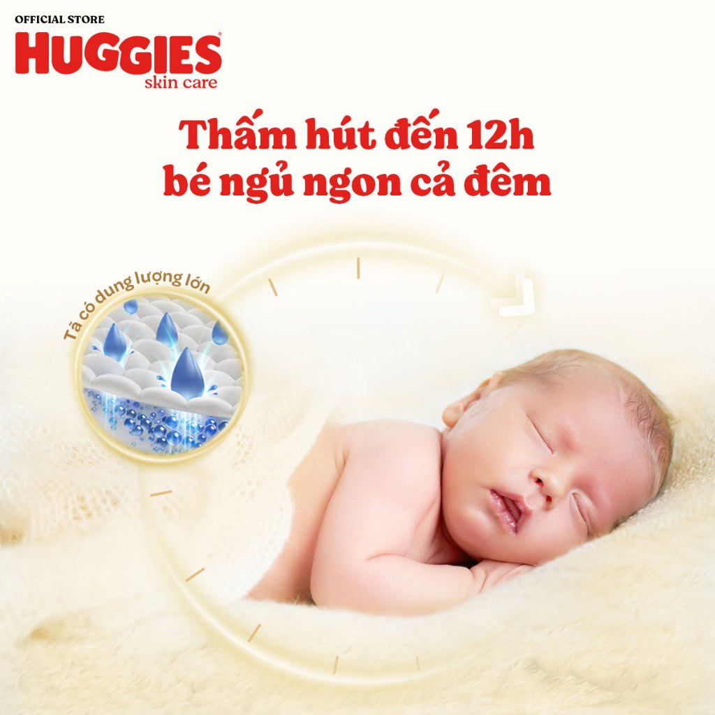 Ảnh Tã/bỉm dán sơ sinh Huggies Skin Perfect S 54+4 miếng với 2 vùng thấm giảm kích ứng da 4