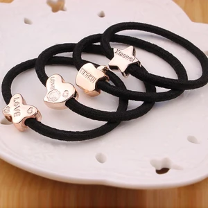 10 Thun Buộc Tóc Kèm Huy Hiệu Vàng - Thỏ Hồng VPP