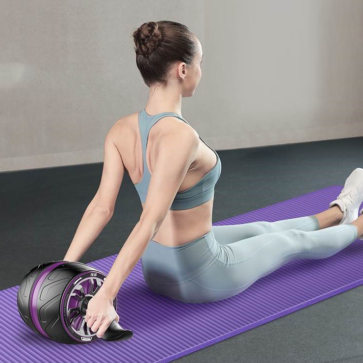 Con lăn tập cơ bụng YOGA chống ồn, dụng cụ SPORTY được thiết kế chắc chắn, tích hợp lò xo hiện đại