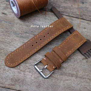 dây đồng hồ da bò vintage, khâu tay tỉ mỉ.KT3