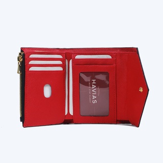 Ví Da HAVIAS Da Saffiano Ý nhập khẩu gập ba mini ví da nam nữ unisex nhỏ gọn HEART2