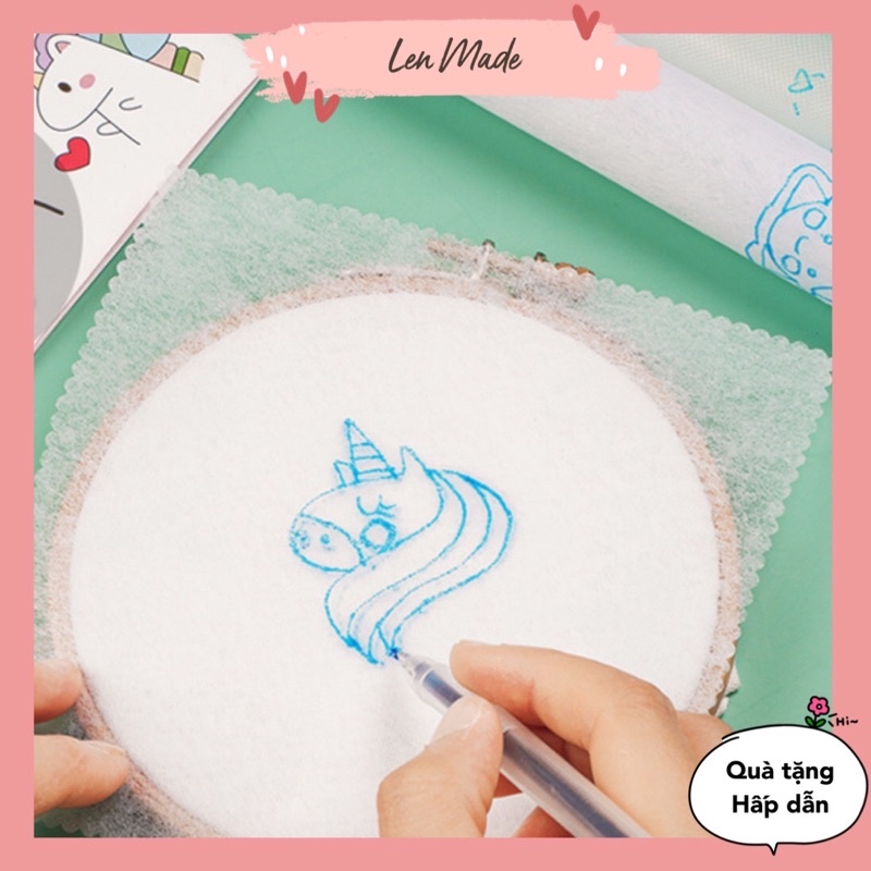 Giấy Can lụa in mẫu thêu lên vải dụng cụ may thêu lenmade | Shopee Việt Nam