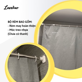 Rèm Phòng Tắm Cao Cấp Cản Sáng Vải Polyester Xám Trơn LAVEMO Chống Thấm Nước LA1401