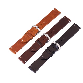 Dây Đeo Đồng Hồ Bằng Da Bò 18mm 20mm 22mm 24mm Phong Cách Vintage