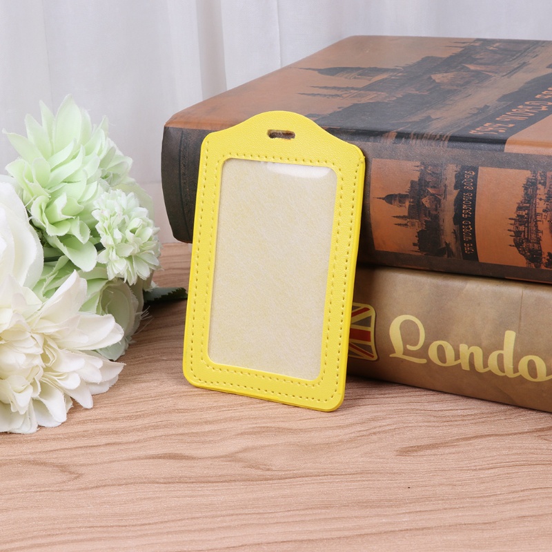 Dy 10 Màu ID Window Business Work Card Holder Da cho Case Badge Vertical Ty