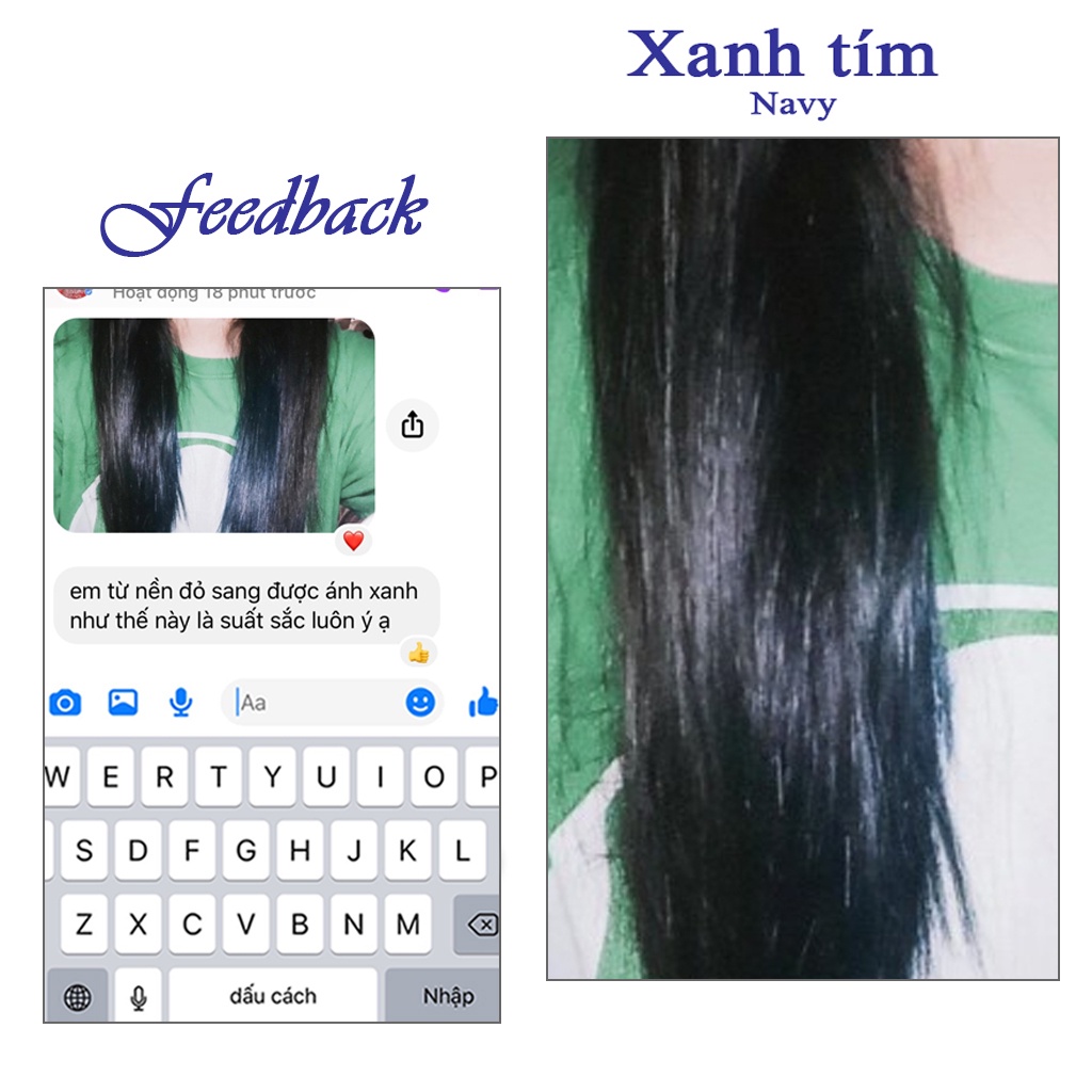 Thuốc nhuộm tóc màu XANH TÍM THAN 100ml lên chuẩn tone
