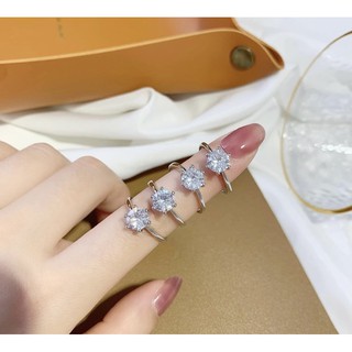 Nhẫn Đá cầu hôn bạc ta nguyên chất chính Hãng - Bạc LOPA