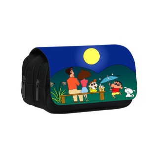 YT2 Crayon Shin-chan hộp đựng bút chì sinh viên in hình dung tích lớn hai lớp túi đựng bút văn phòng phẩm TY2