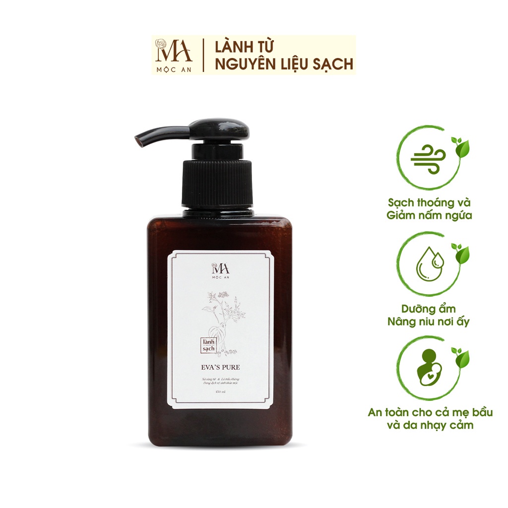 Mô tả Dung Dịch Vệ Sinh Thảo Mộc Mộc An Eva's Pure Làm Sạch Dịu Nhẹ, An Toàn Cho Da 150ml - 3