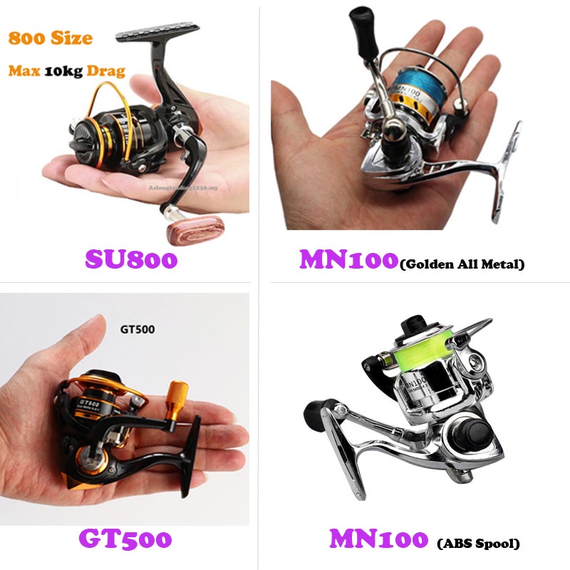 MINI Fishing Reel 500 Quay Bánh Xe Kim Loại Cá Cuộn Quay Máy Câu Cá mesin ubang mesen mancing Tôm