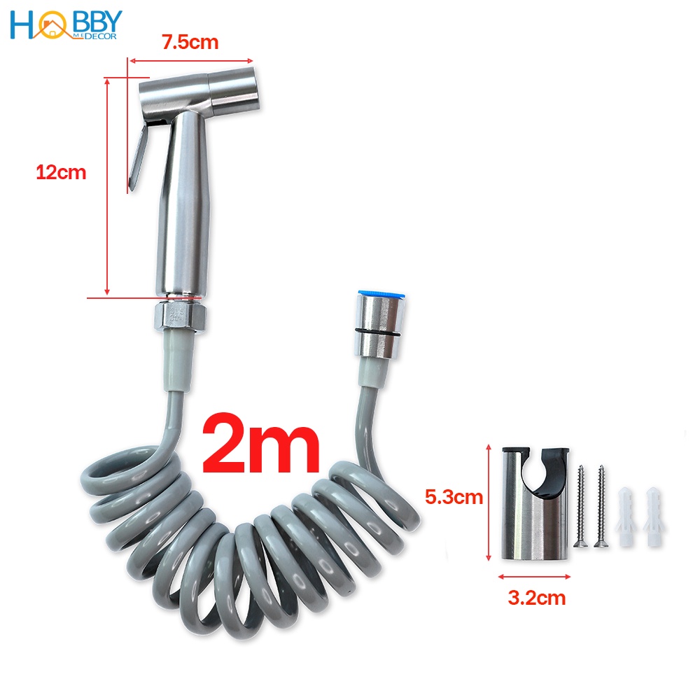 Ảnh Bộ vòi xịt rửa vệ sinh toilet có dây sen lò xo HOBBY Home Decor VSR2 2