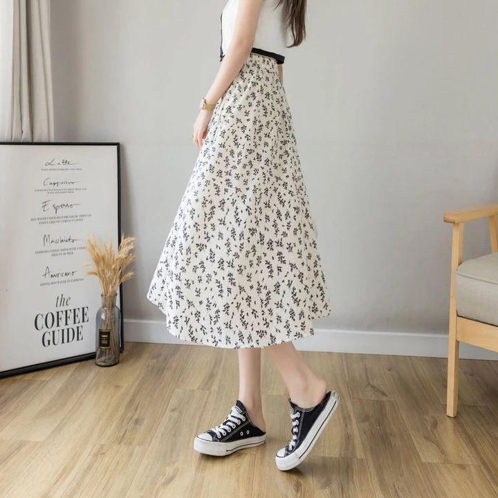 Chân váy hoa nhí, váy hoa nhí dáng dài vintage chất liệu voan mềm mịn 1 lớp và 2 lớp Mia Shore – 7