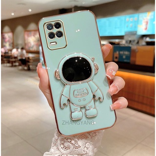 ốp lưng Realme 8 8 pro TPU Mạ điện 3D Phi hành gia có chân đế ốp điện thoại Realme 8 8 pro