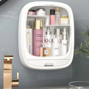 Kệ đựng mỹ phẩm Hokori để đồ trang điểm trong nhà tắm treo tường không đục lỗ nhựa ABS cao cấp 3635 aladanh-net-vn