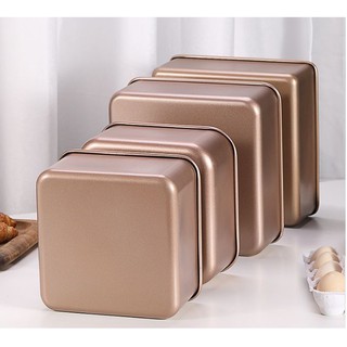Khuôn Bông Lan Vuông *Vàng Đồng* - Chống Dính Dày Dặn - Làm Bánh CASTELLA Tại Gia