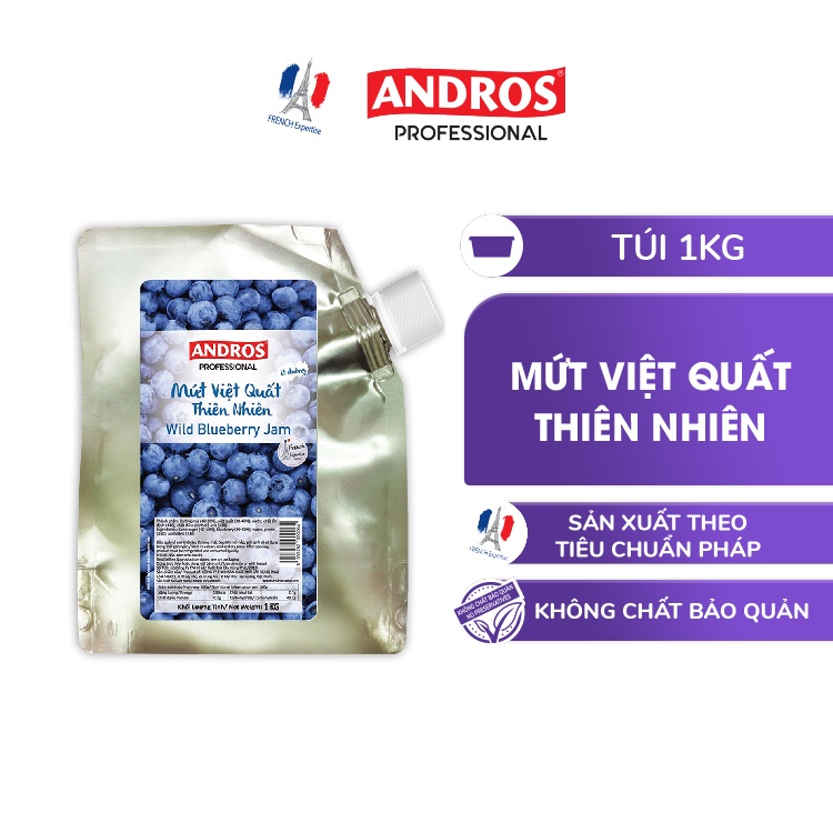 Ảnh Mứt Việt Quất Thiên Nhiên Ít Đường - Không chất bảo quản - ANDROS - 1KG 2