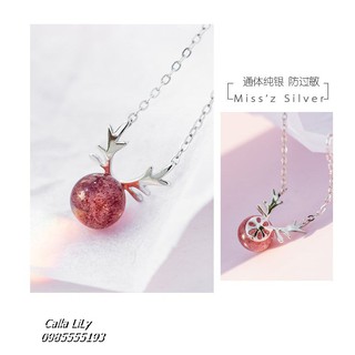 Dây Chuyền Bạc 925 Mặt Hươu Phong Cách Hàn Quốc