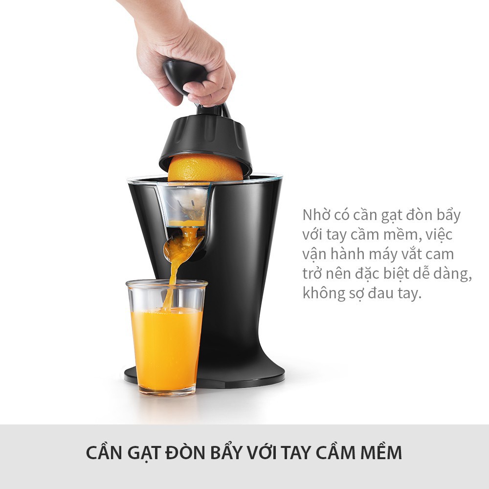 Máy vắt cam LocknLock  EJJ256BLK màu đen, 85W cần gạt đòn bẩy, tay cầm mềm, dễ sử dụng - K-MALL