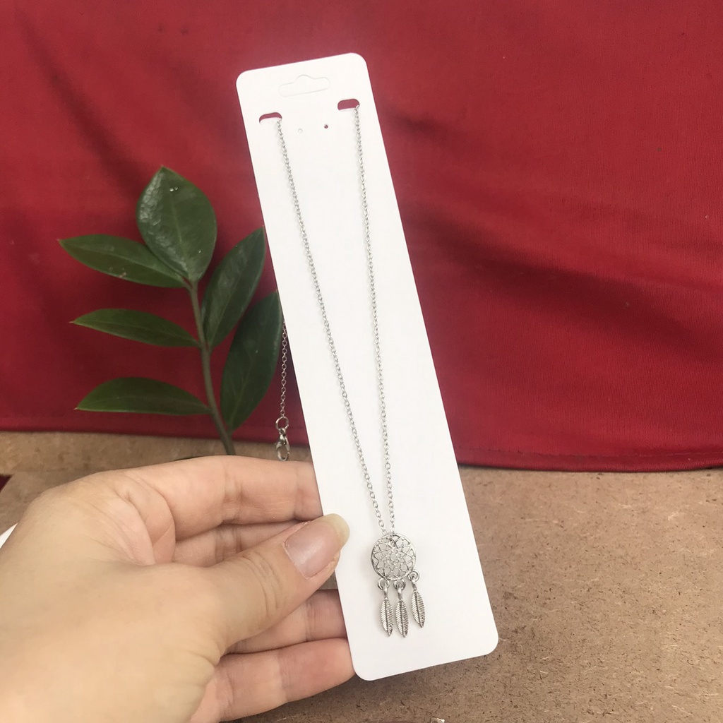 Combo 100 Tag nhãn mác treo vòng cổ,vòng choker, dây trang sức, dây chuyền size 4,5x18cm