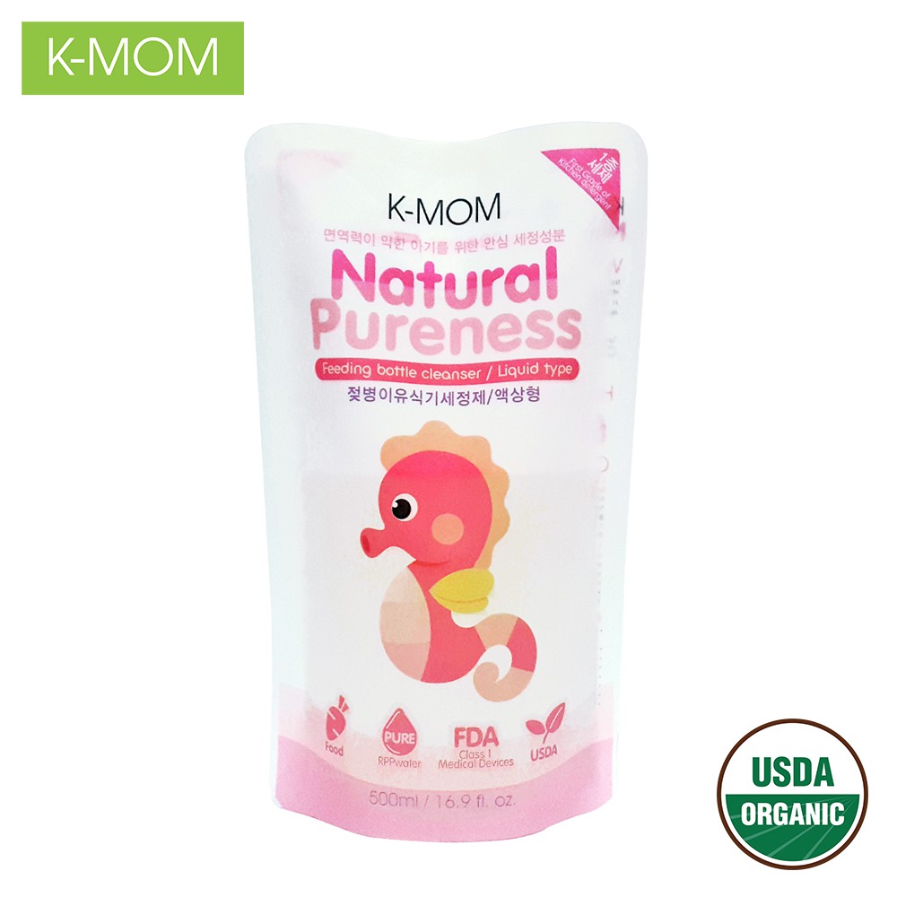 [Mã BMLTB35 giảm đến 35K đơn 99K] Nước rửa bình & rau quả hữu cơ K-Mom Hàn Quốc dạng túi (500ml)