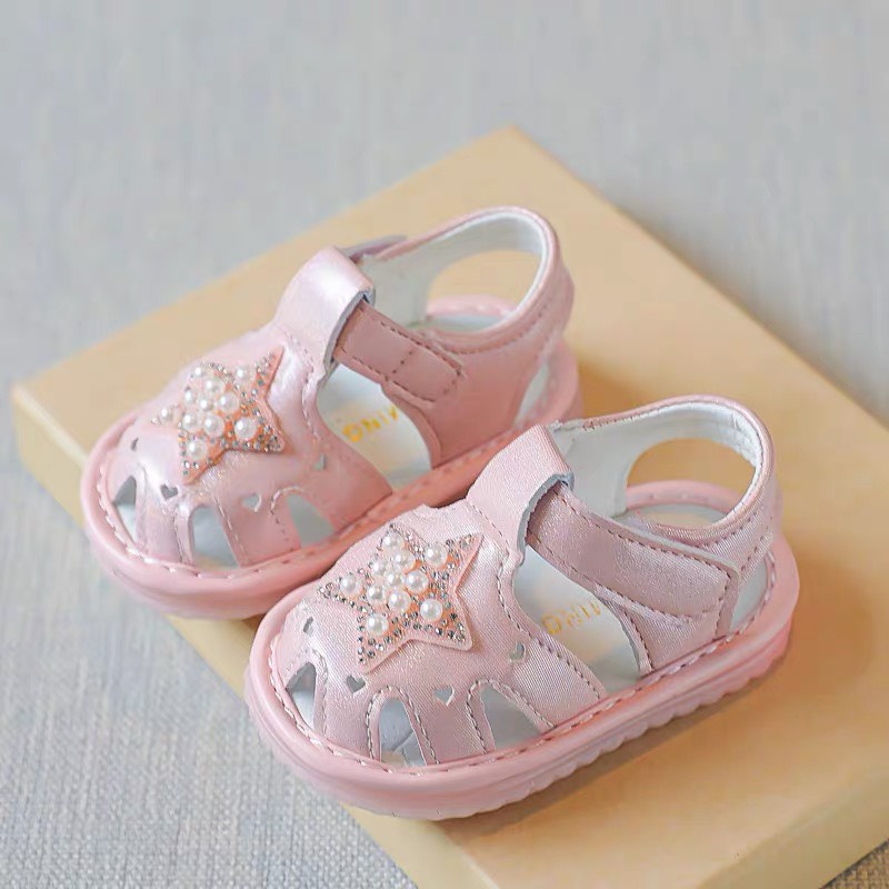 sandal tập đi cho bé - dép rọ tập  đi đế chống trượt êm chân có đèn led hình ngôi sao led208 ( có video & ảnh thật)