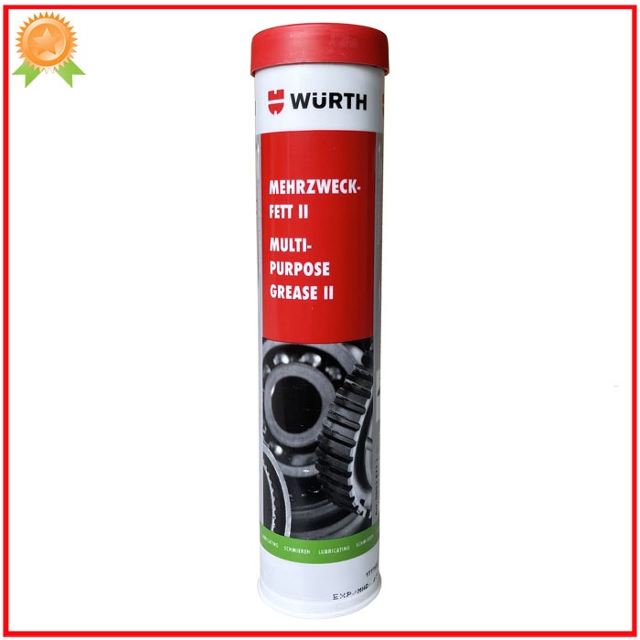 Mỡ bò Wurth Grease II đa năng bảo dưỡng máy công nghiệp, bạc đạn vòng