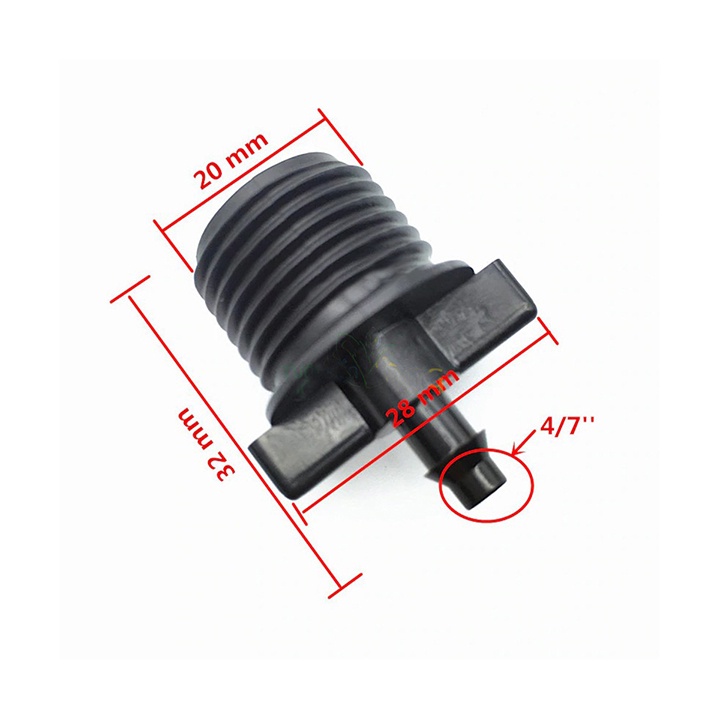 50 cái - Đầu nối giảm ren 21mm ra ống tưới 6mm, đầu chuyển ống tưới