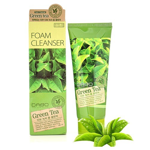 Ảnh Sữa Rửa Mặt Tinh Chất Trà Xanh Trắng Da, Sạch Mụn Dầu Nhờn Green Tea Dabo Hàn quốc (180ml) 1
