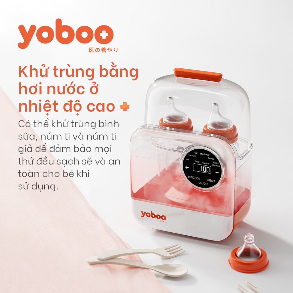 Mô tả Máy hâm nóng sữa đôi điện tử Yoboo YB-0042 có 6 chức năng, điều khiển cảm ứng, hẹn giờ trước - Hàng chính hãng - 8