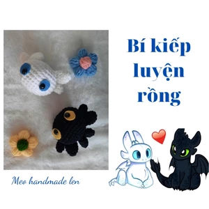 Móc khóa Rồng - Bí kiếp luyện rồng - Răng sún - Handmade len - Amigurumi (có chuông)