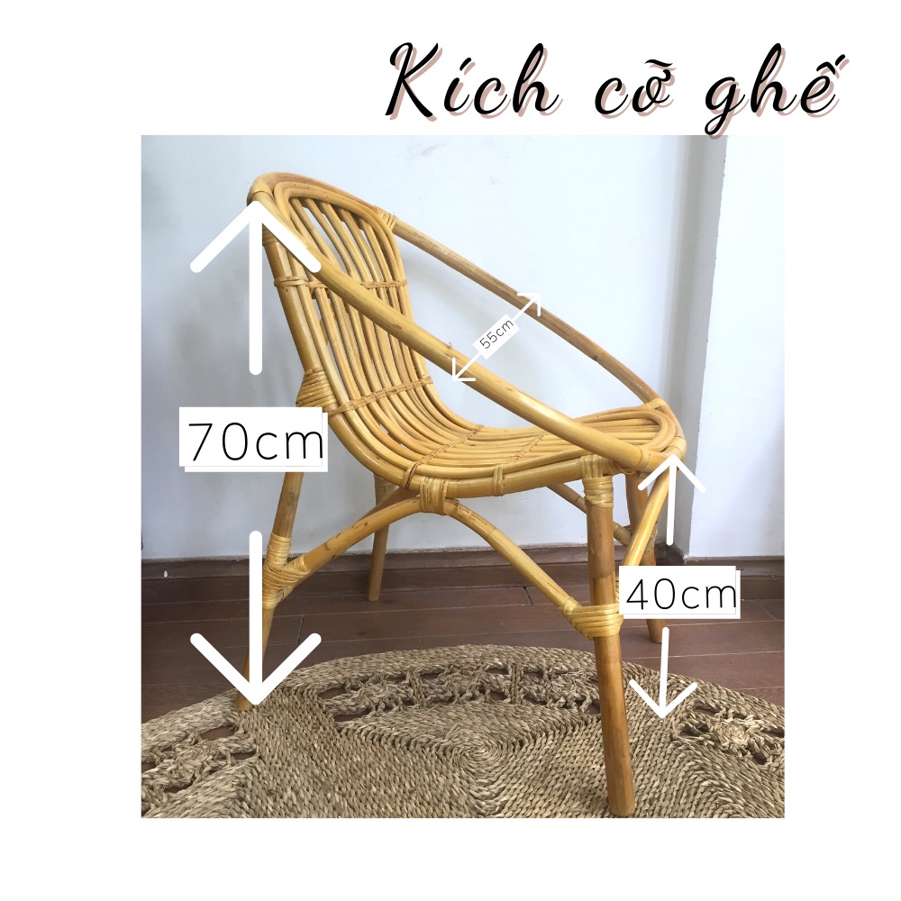 Combo Bàn ghế mây tre đan tự nhiên - Sản phẩm HOME MÂY phù hợp cho quán Cafe và ban công gia đình