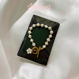 Vòng tay nữ handmade n gọc nhân tạo charm hoa