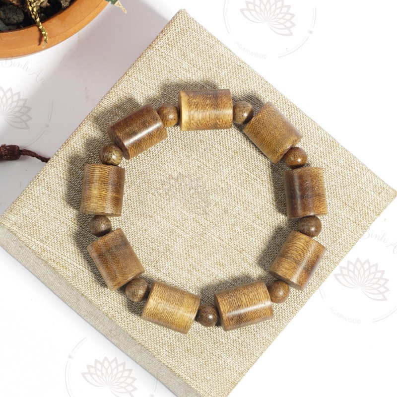 Vòng Tay Trầm Hương Trụ Trúc Tốc Tự Nhiên - Size Nữ - Vòng Tay Phong Thủy - 8mm