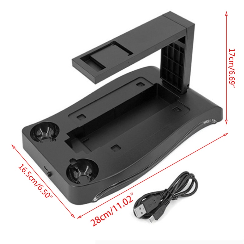 Fol 4 in1 PSVR Đế trưng bày sạc VR Kính kết nối Bộ lưu trữ có đèn làm mát Giá đỡ đa chức năng