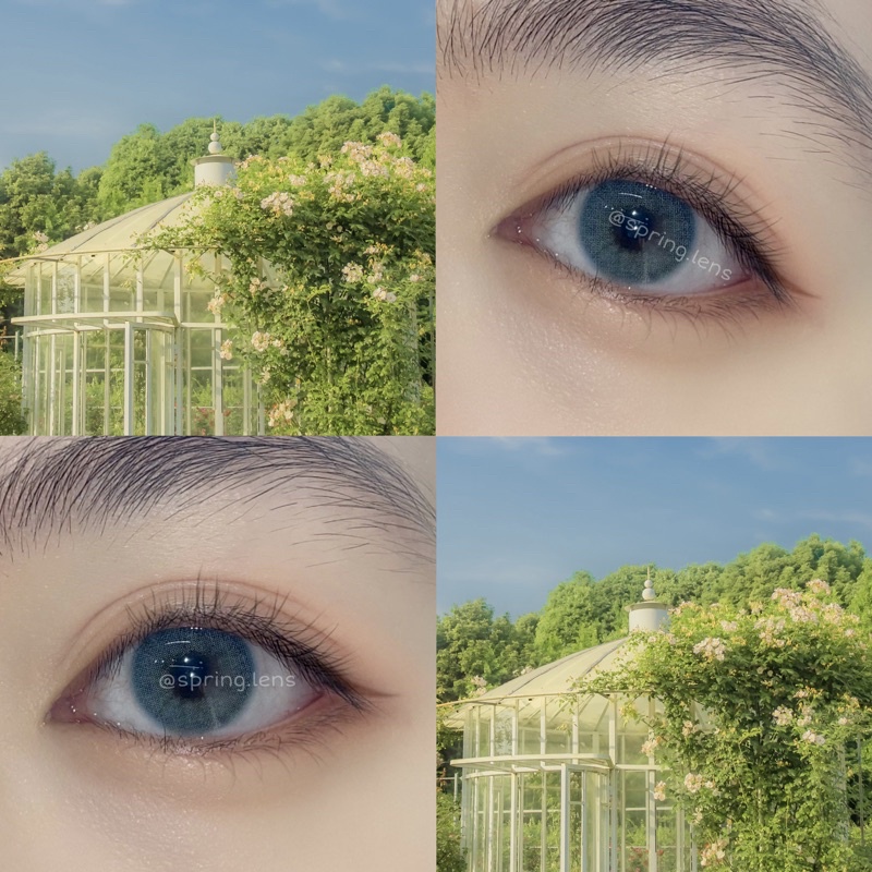 Kính áp tròng AVA BLUE xanh biển tây áp tròng không giãn 1 tháng | Spring Lens