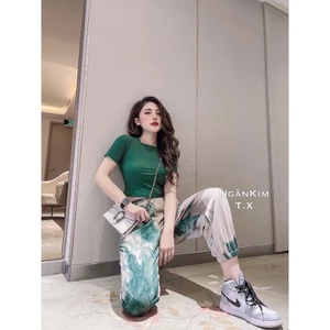 Set Croptop Eo Zmixc Quần Loang Cá Tính