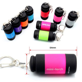 Đèn pin sạc usb  kiêm móc khóa mini torch chông nước  loại tốt  nhiều màu lựa chọn