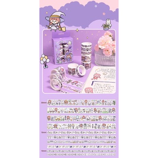 Washi Tape Hộp 10 Cuộn Băng Keo Hoạ Tiết Cute Dán Sổ Tay Decor Trang Trí Bullet Journal WS22