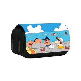 YT2 Crayon Shin-chan hộp đựng bút chì sinh viên in hình dung tích lớn hai lớp túi đựng bút văn phòng phẩm TY2
