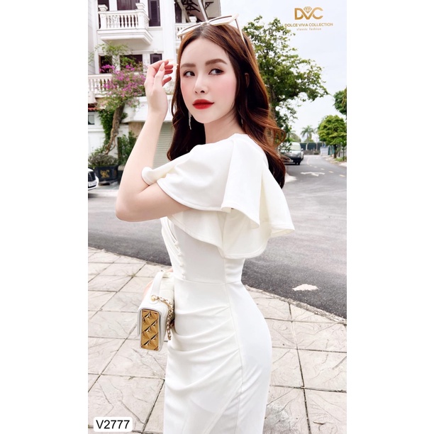 (HCM) Đầm body trắng dự tiệc sang chảnh quyến rũ tôn dáng sành điệu , thời trang y hình HIYU STORE