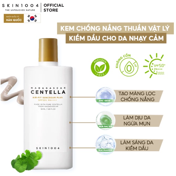 Kem chống nắng Skin1004 Madagascar Centella Air-Fit Suncream Plus 50ml