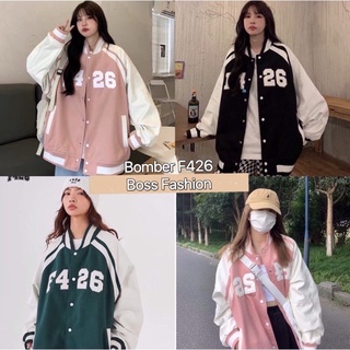 Áo Khoác Bomber F426 Form Rộng Nam Nữ Phối Tay