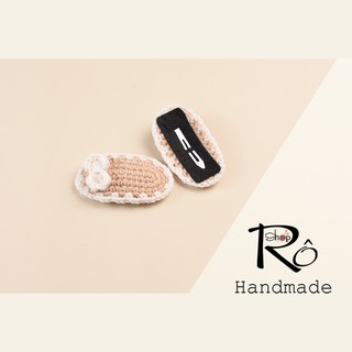Kẹp tóc thắt nơ nhỏ xinh cho nữ và bé gái 6cm |Cặp tóc len Handmade hàng đẹp |Shop Rô Handmade
