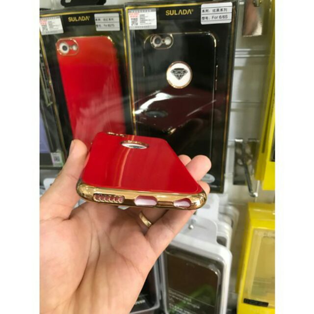 Ốp lưng đỏ bóng cho Iphone 6 Plus Hàng cao cấp